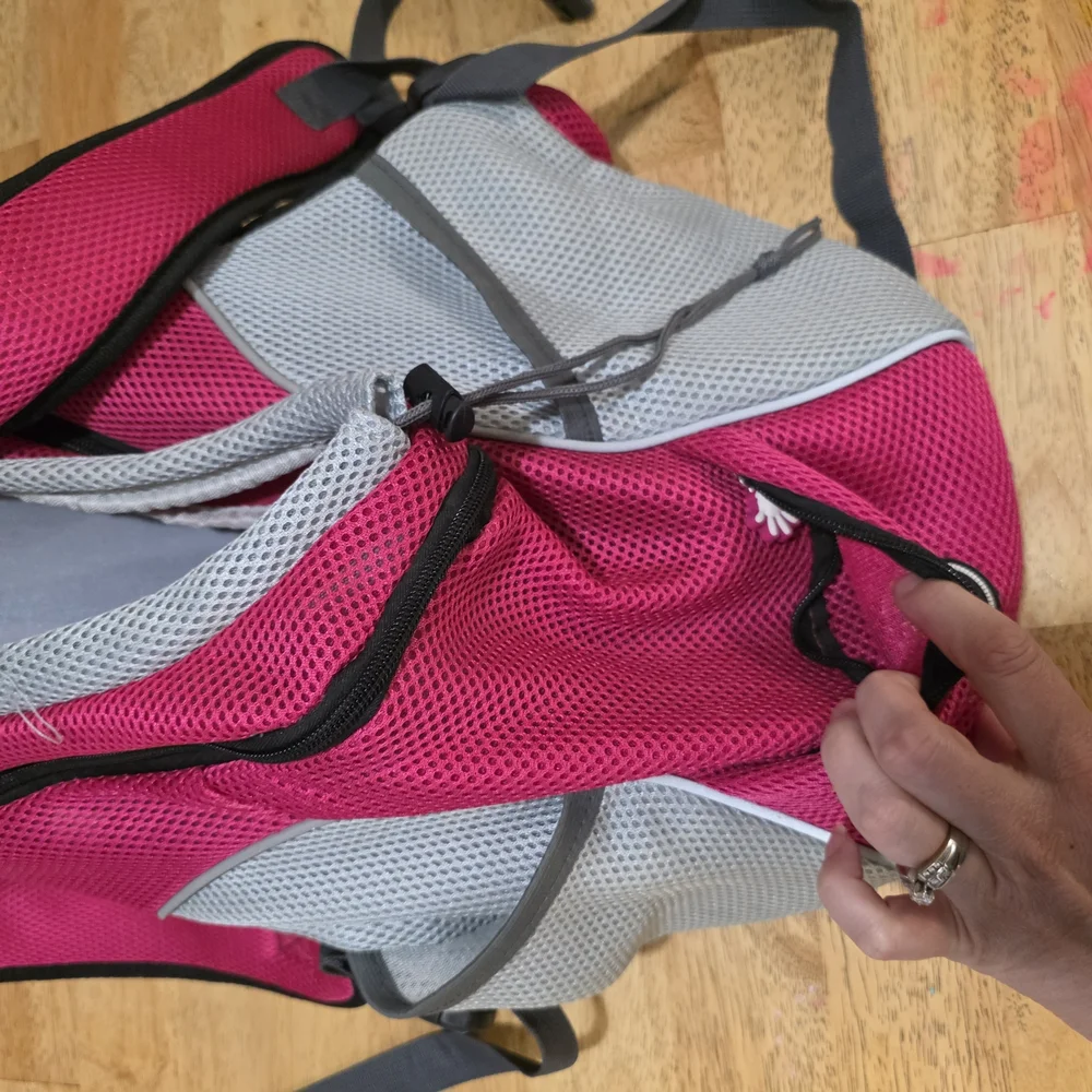 Pink and Gray Doggie Backpack